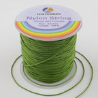 LUSTEMBER 0.8mm Nylon String, Strong Bracelet String, Durable Nylon Cord for Jewelry Making, Bracelets, Beading, Necklaces, Rattail Braiding, Kumihimo, Wind Chimes, Blinds and Handicrafts - size: Military Green