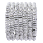 Natural White Howlite Disk Stone Spacer Beads 6x2mm 38cm/str Flat Rondelle Loose Semi Gemstone Caps for Making Bracelets Necklace - color: White Howlite
