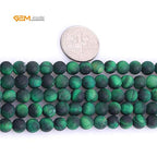 GEM-Inside 6mm Natural Stone Green Tiger Eye Frosted Matte Unpolished Round Beads for Jewelry Making Strand 15 inch - color: Green Tiger Eye, size: 6mm