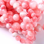 160PCS 4MM Pink Persian Jade Spacer Loose Beads for Jewelry Making DIY Bracelet Necklace 2 Strands - color: Pink Persian Jade, size: 4mm (2 strands)