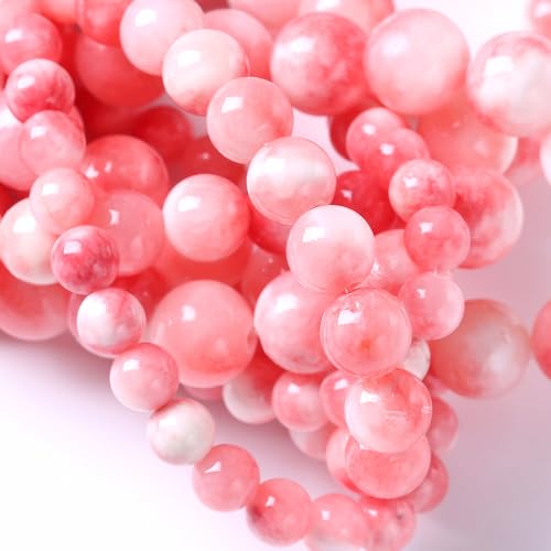 120PCS 6MM Pink Persian Jade Spacer Loose Beads for Jewelry Making DIY Bracelet Necklace 2 Strands - color: Pink Persian Jade, size: 6mm (2 strands)