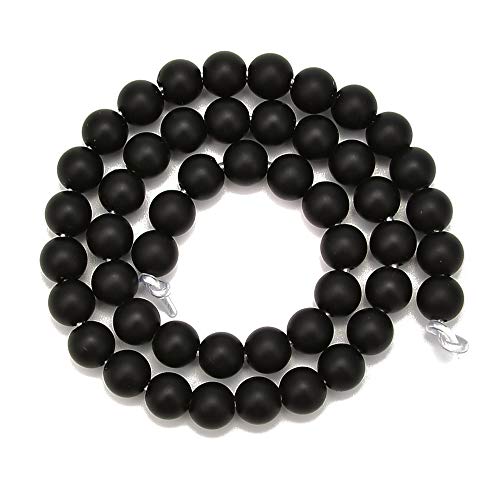 2.0mm Large Hole Black Onyx Matte Round 10mm Crystal Energy Stone Healing Power Natural Gemstone Loose Beads for Jewelry Making