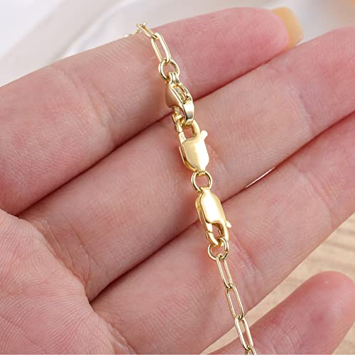 Bracelet Extender Gold Necklace Clasps and Closures 14K Gold Plated 925 Sterling Silver Double Lobster Clasp Double Claw Connector for DIY Jewelry Making（2pcs） - color: C-14K Gold