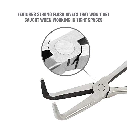 OEMTOOLS 22660 16 Inch Long Nose 3 Piece Pliers Set, 90 Degree Pliers, Straight Pliers, and 45 Degree Pliers, Clamp Hoses and Handle Delicate Work Pieces in Narrow Spaces - style: steel