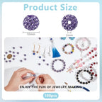 PH PandaHall 100pcs Purple Polymer Clay Beads with Rhinestones, 10mm Round Disco Ball Beads for Jewelry Making - color: Purple