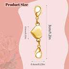 Heart Magnetic Clasp, Double Lobster Closure for Necklace Bracelet, Jewelry Making Connector (4gold+4silver) - color: 4gold+4silver