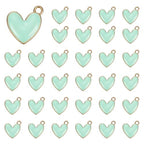 MECCANIXITY Enamel Alloy Heart Charm, Valentine Heart Pendants Love Jewelry Making Charm for DIY Necklace Bracelet Earrings Keychain - color: Sky Blue