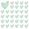 MECCANIXITY Enamel Alloy Heart Charm, Valentine Heart Pendants Love Jewelry Making Charm for DIY Necklace Bracelet Earrings Keychain - color: Sky Blue