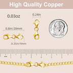 OHINGLT Double Lobster Claw Clasps Necklace Extender Gold, Double End Design Necklace Clasps and Closures, Bracelet Connector Suitable for Jewelry Making (8PCS Gold) - color: 8PCS Gold