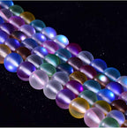 38PCS 10mm Natural Coloful Mystic Aura Quartz Gemstone Frosted Matte Titanium Rainbow Round Loose Beads 15 inch Full Strand Crystal Healing Power Quartz - color: Mix Color Mystic Aura, size: 10mm