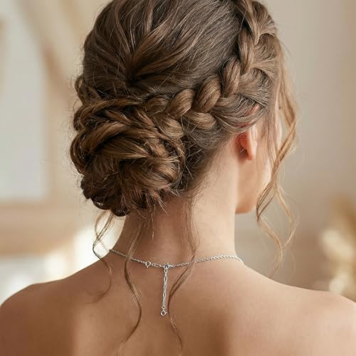 4 PCS Silver Chain Extenders for Necklaces Bracelet Extender Silver Necklace Extenders for Women Bracelet Extension Link for Delicate Jewelry