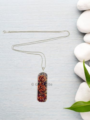 Crystal Necklace Pendant for Women Men - Orgone Necklace Pendant of Healing Crystal for Protection-Spiritual Jewelry - color: Garnet