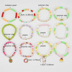 Twinfree Bohemia Beaded Bracelet for Women, Polymer Clay Stretch Bracelets - color: color 39