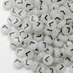 200PCS Letter Beads Glow in The Dark 4x7mm Acrylic Alphabet Letter L Beads for Jewelry Making Bracelet - color: L-200PCS