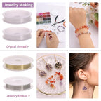 QUEFE 1800pcs 56 Colors Crystal Beads, Ring Making Kit, Gemstone Chip Beads Irregular Natural Stone with Jewelry Making Supplies for DIY Craft Bracelet Necklace Earrings, Craft Gifts - color: 56 Colors