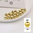 80pcs Gold Smooth Round Spacer Beads - Gold Plated Brass, Tarnish Resistant, Seamless Loose Connector Beads for DIY Bracelet Jewelry Making (6mm/0.23 inch) - color: 6mm/0.23 inch (Gold)