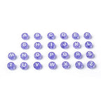 BEEFLYING 1480Pcs Transparent Acrylic Alphabet Beads Flat Round Disc Coin A-Z White Letter Beads Clear Spacer Beads Charms for DIY Friendship Bracelet Souvenir Jewelry Crafts Making(Lilac Color) - color: Lilac