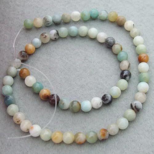 8mm Round Amazonite Stone Loose Beads for Jewelry Making Natural Gemstone Semi Precious 15 Inch(45-48pcs/Strand) - color: Amazonite Stone, size: 8mm