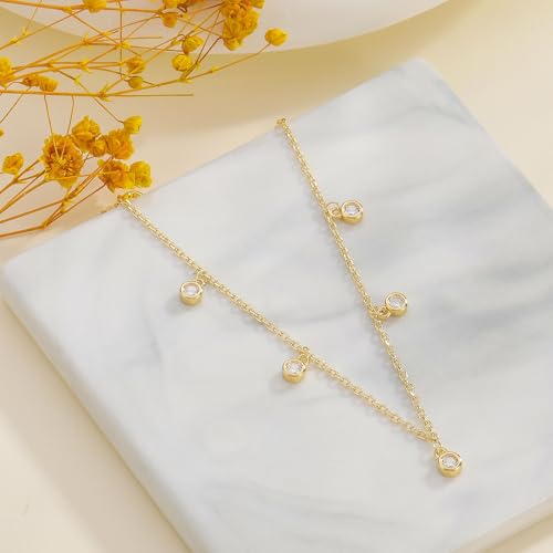 KOHOTA Silver Gold Bracelets for Women Trendy 14K Gold Plated Bracelet for Women Non Tarnish Dainty Stackable Clover Flower Heart Butterfly Diamond CZ Charm Station Bracelets Stack Jewelry Gifts - color: C: Diamond-Gold