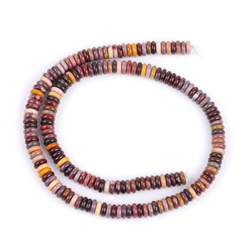 JOE FOREMAN 2x6mm Natural Mookaite Jasper Jasper Stone Heishi Disc Rondelle Spacer Beads for Jewelry Making Full 15" Strand Energy Stone Healing Power Crystal - color: Mookaite Jasper