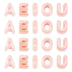 FASHEWELRY 50Pcs Vowel Letter Acrylic Beads Big Plastic Letter Blocks Charms 3D Letters Chunky Initial Alphabet Beads for Key Chains Necklace DIY Arts Craft Projects Pink - color: Misty Rose, size: Vowels