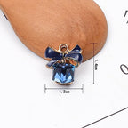 16-Pcs Crystal Jewelry Making Charms Silver Pendant Charm For Women Making Jewelry Crafts Rhinestone Charms - color: Ribbon