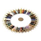 Justinstones Crystal Healing Hexagonal Point Chakra Reiki Pendant Beads Lot - color: 24PCS All Natural Gold Cap Mixed