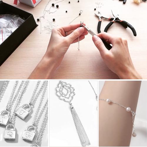 33 Feet Silver Cable Chains Roll, 2MM Silver Plated Brass Flat Cable Link Chain Spool Bulk for Jewelry Making DIY Craft - color: 2.0mm silver cable chain
