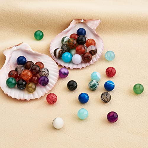 Cheriswelry 225Pcs 8mm Round Natural Agate Beads Dragon Veins Striped Banded Crackle Red Carnelian Agate Beads Loose Spacer Ball Beads for Bracelet Necklace Jewelry Making - color: Mixed Shaped
