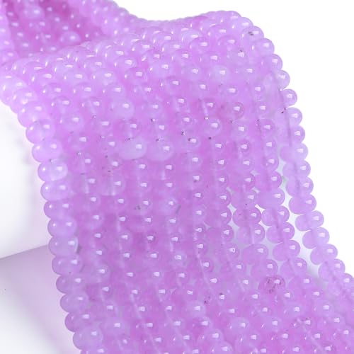 5x8mm 76pcs Lavender Amethyst Rondelle Spacer Loose Beads Abacus Disk Stone Round Loose Gemstone Beads for Jewelry Making DIY Bracelet Necklace - color: Lavender amethyst Stone, size: 5x8mm Abacus Disk
