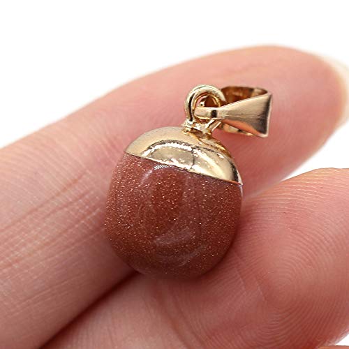 QSLLER 8pcs Natural Stone Pendants,Bean Shape Natural Semi-Precious Stone Pendant Charms（13x18mm） Charms for DIY Jewelry Making Necklace Bracelet