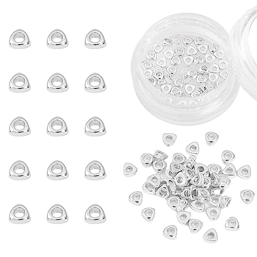 BEADIA Silver Plated Triangle Spacer Beads 3x1.5mm 50pcs for Jewelry Making Findings Non Tarnish - color: Silver, size: 3x1.5mm Triangle