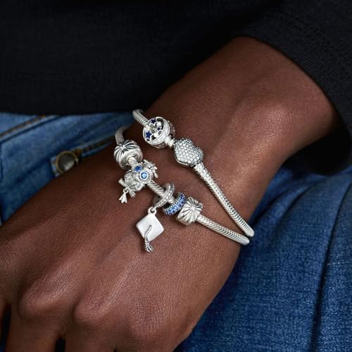 Love Family Friendship Graduation Mothers Nurses Day S925 Bead Pendant Charms for Pandora Bracelets Necklaces, Gifts Women, for Anniversary Birthday Valentines Day Christmas, Silver Gold - style: Grad-Graduation Cap Dangle Charm