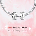 S925 Bead Dangle Charms for Bracelets Necklaces, Compatible with Pandora, Jewelry Making - style: 2PCS Silver Heart Pave Clips