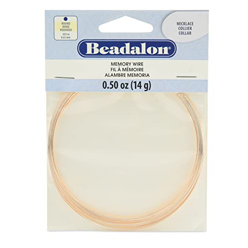 Beadalon Carbon Steel Memory Wire, Round, Necklace, Rose Gold Color, 0.5 oz, Approx. 18 coils - color: Rose Gold Color, size: Necklace, style: Necklace - 0.5 oz, approx 18 coils