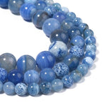 Yochus 45pcs Blue Fire Agate Stone Beads，8mm Healing Power Natural Stone Round Loose Beads for Jewelry Making Earring Necklace DIY Crafts - color: Blue Fire Dragon Agates, size: 8mm 45beads