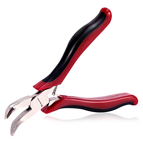 SPEEDWOX Mini Bent Nose Pliers for Jewelry Micro Chain Nose Small Functional Long Nose Pliers with Spring Professional Tool 45 Degrees Curved Chrome Vanadium Steel 4.5 Inches - style: Bent Nose Pliers