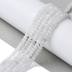 115pcs 4x2mm Rondelle Faceted Natural Jade Beads, Dyed Stone Beads Abacus Disk Stone Spacer Charm Bead for DIY Bracelet Necklace Jewelry Making Keychain Phone Chain Ornament, White - color: White