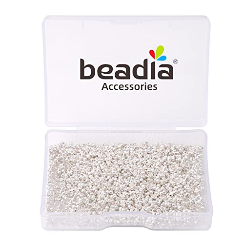 BEADIA Silver Plated Crimp Beads Non Tarnish 2.5mm 600pcs for Jewelry Making Findings - color: Crimp Beads Silver, size: 2.5mm