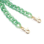 Aumey Clear White Black Brown Acrylic Chain Clutch Purse Strap Handles Bag Handbag Purse Replacement Chains 40 Inches - color: Green