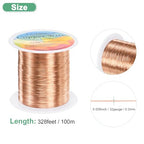 M METERXITY 0.2mm Jewelry Wire, 32 Gauge 328FT Craft Wire Copper Beading Wire for Jewelry Making/Planting/Weaving/DIY Crafting, Soft Metal Wires [100M, Copper Tone] - color: Copper Tone, size: 0.2mm 32 Gauge