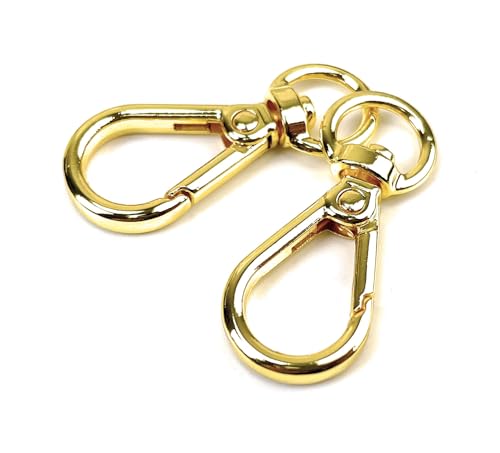 10 Pcs Heavy Duty Swivel Lobster Claw Clasps 3/8 Inch Push Gate Snap Hooks Trigger Clips for Handbag Purse Keychain - color: K Gold
