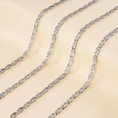 Jabogrii 16.4 Feet Stainless Steel Chain for Jewelry Making Silver Craft Bulk Chain Roll Handmade Jewelry Making Supplies - color: Silver
