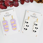 Xaekicr Halloween Skull Polymer Clay Cutters – 3-Stacked Skull Shape Clay Earring Cutters for DIY Jewelry, Polymer Clay Molds, Clay Tools – Halloween Cookie & Earring Making Supplies - color: P color