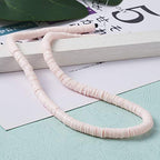 10 Strands 4mm Flat Round Polymer Clay Beads Strands Flat Disc Clay Beads Clay Spacer Bead for DIY Boho Bracelet Necklace Earring Jewelry Making (Misty Rose) - color: Misty Rose, 4x1mm