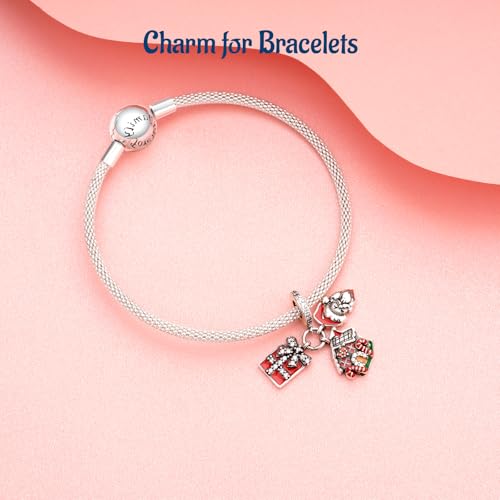 S925 Bead Dangle Charms for Bracelets Necklaces, Compatible with Pandora - style: Christmas 3-in-1 Charm