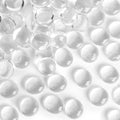 FUTUREPLUSX 1Lb Flat Glass Marbles, Clear Flat Gems Transparent Aquarium Pebbles Vase Filler Beads Table Scatters - color: Transparent