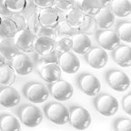FUTUREPLUSX 1Lb Flat Glass Marbles, Clear Flat Gems Transparent Aquarium Pebbles Vase Filler Beads Table Scatters - color: Transparent