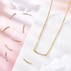 CREATCABIN 1 Box 40Pcs Gold Curved Tube Beads 24K Real Gold Plated Brass Sleek Noodle Fish Scales Bead Long Large Hole Spacer Connectors for DIY Jewelry Making Bracelets Earrings Crafts Findings - color: Gold
