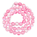 uxcell Matte Crystal Glass Beads 8mm Synthetic Frosted Shining Semi-Precious Round Loose Beads Synthetic Moonstone for Jewelry Making DIY Bracelet, Pink - color: Pink, size: 8mm